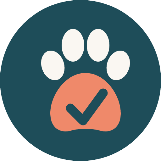 The Pet Check-In logo: a paw print with a check mark